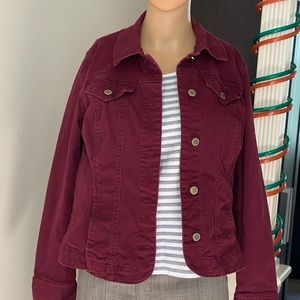 Like New Charter Club Maroon Cotton Jacket Size Medium